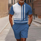 👕Summer Hot Sale 50% OFF⭐Men's Quarter-Zip Shirt & Shorts Set