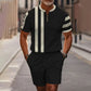 👕Summer Hot Sale 50% OFF⭐Men's Quarter-Zip Shirt & Shorts Set