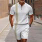 👕Summer Hot Sale 50% OFF⭐Men's Quarter-Zip Shirt & Shorts Set