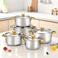 🍳🔥 5-Piece Stainless Steel Cookware Set with Glass Lids – Durable, Even Heat Distribution & Elegant Design ✨