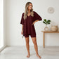 Crewneck Two-Piece Set For Women Summer Casual Oversized Split Hem Shirts & Side Pocket Biker Shorts Minimalist Lounge Wear Soft Viscose Fabric Comfy Homewear Cozy Pjs