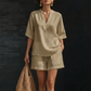 🍀Women's Casual V-Neck Two-Piece Short Set