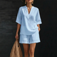 🍀Women's Casual V-Neck Two-Piece Short Set