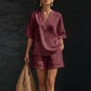 🍀Women's Casual V-Neck Two-Piece Short Set