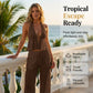 Women's Halter Neck Backless Two-Piece Set