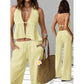 Women's Halter Neck Backless Two-Piece Set