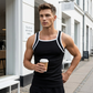 💪Men's Contrast Piping Ribbed Muscle Tank👕