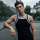 💪Men's Contrast Piping Ribbed Muscle Tank👕