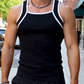 💪Men's Contrast Piping Ribbed Muscle Tank👕