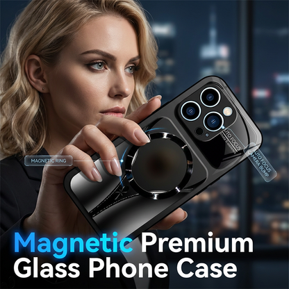 📱🧲 Magnetic Tempered Glass Phone Case – Shockproof & MagSafe Compatible – Premium Protective Cover ✨