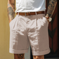 🩳 Summer Cuffed Shorts – Classic Pleated Style, Breathable Cotton.