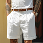 🩳 Summer Cuffed Shorts – Classic Pleated Style, Breathable Cotton.