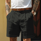 🩳 Summer Cuffed Shorts – Classic Pleated Style, Breathable Cotton.