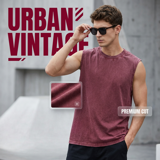 👕Vintage Wash Sleeveless Tank Top – Soft Cotton Feel & Relaxed Summer Fit✨