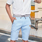 🩳 Men's Color-Block Shorts – Drawstring, Cotton Blend, Casual ✨