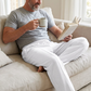 👖Men's Elastic Waist Drawstring Straight Leg Pants