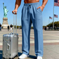 👖Men's Elastic Waist Drawstring Straight Leg Pants