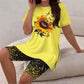 🌈✨ FLASH SALE 50% OFF! 👚 Women’s Printed Tunic Top & Shorts Set – Relaxed Fit, Side Slit Design & Bold All-Over Prints 🩳
