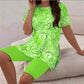 🌈✨ FLASH SALE 50% OFF! 👚 Women’s Printed Tunic Top & Shorts Set – Relaxed Fit, Side Slit Design & Bold All-Over Prints 🩳
