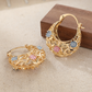 💐 Gold-Plated Crescent Moon Enamel Flower Earrings – Affordable Luxury, Versatile ✨