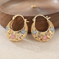 💐 Gold-Plated Crescent Moon Enamel Flower Earrings – Affordable Luxury, Versatile ✨