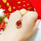 🔥2026 Hot Sale 50% OFF！！🎁Elegant Four-Leaf Clover Teardrop Necklace 14K gold plated, a symbol of good fortune,💎💖