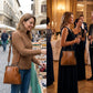 💋 Women's Kiss Lock Crossbody Bag with Top Handle – Vintage brass closure & structured shape – Removable strap, perfect for daily outings or dinner dates 👜 ✨
