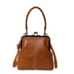 💋 Women's Kiss Lock Crossbody Bag with Top Handle – Vintage brass closure & structured shape – Removable strap, perfect for daily outings or dinner dates 👜 ✨