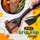 2-in-1 Kitchen Spatula Tongs – Food Grade Silicone Tips, Non-Stick, Heat Resistant, Long Handle ✨