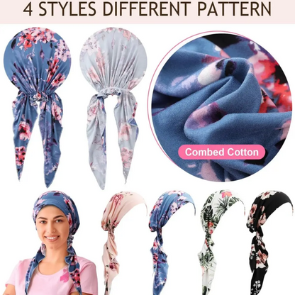 📢📢50% OFF !! ⏰Women's Floral Pre-Tied Head Scarf Turban