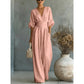 👗Women's V-Neck High Waist Wide Leg Jumpsuit – Flowy & lightweight – Flattering fit, perfect for summer events or resort wear – effortless elegance 🌸