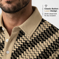 Men’s Geometric Polo Shirt 🧵 Athletic Muscle Fit 👕