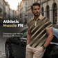 Men’s Geometric Polo Shirt 🧵 Athletic Muscle Fit 👕