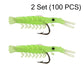 🌙✨50PCS Luminous Shrimp Lures – Glow in the Dark & Sharp Hooks 🦐🎣