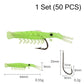 🌙✨50PCS Luminous Shrimp Lures – Glow in the Dark & Sharp Hooks 🦐🎣