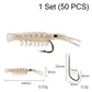 🌙✨50PCS Luminous Shrimp Lures – Glow in the Dark & Sharp Hooks 🦐🎣