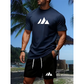 ⏳Time-Limited Special⏰Men's Short Sleeve T-Shirt & Drawstring Shorts Set – Geometric Print, Breathable, Versatile 🔥