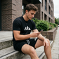 ⏳Time-Limited Special⏰Men's Short Sleeve T-Shirt & Drawstring Shorts Set – Geometric Print, Breathable, Versatile 🔥