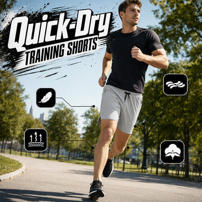 🩳✨ Men's Quick Dry Sports Shorts with Zipper Pockets – Breathable, Stretch, Zip Pocket 🏃