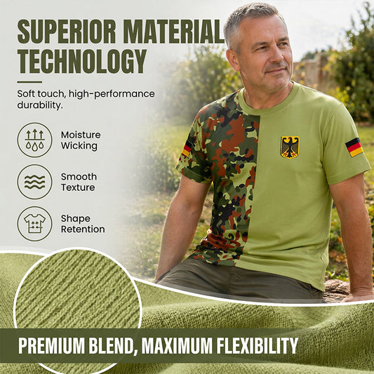 Men's Camouflage Patchwork Crewneck T-Shirt