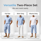Men Summer Linen Set Loose Shirt and Cargo Shorts Two Piece Outfit