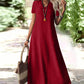 🥳SUMMER HOT SALE🥳💞50K+ SOLD!💥50% OFF! 👗Women's Short Sleeve V-Neck Maxi Dress