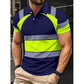 👕 Men's High Visibility Reflective Short Sleeve Shirt – Neon Blocks & Athletic Fit Cut ⏰