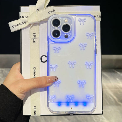 📱✨ LED Light-Up Bow Phone Case – Incoming Call Glow, Shock Protection & Soft TPU Comfort 🎀