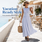 🎉 2026 Sale — Over 47,000 Sold!💞 Women Casual Striped Maxi Dress Sleeveless – Effortless Vacation Style ☀️