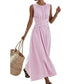 🎉 2026 Sale — Over 47,000 Sold!💞 Women Casual Striped Maxi Dress Sleeveless – Effortless Vacation Style ☀️