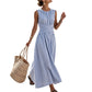 🎉 2026 Sale — Over 47,000 Sold!💞 Women Casual Striped Maxi Dress Sleeveless – Effortless Vacation Style ☀️