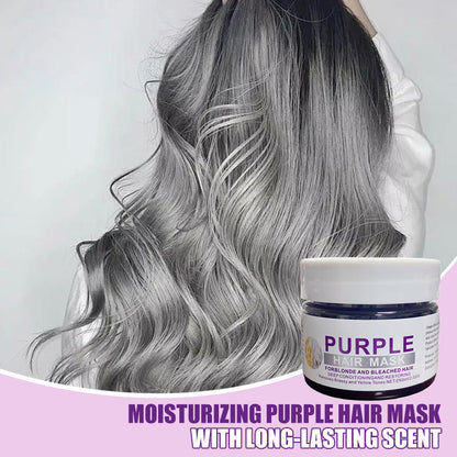 🥳2026 HOT SALE🥳💞50K+ SOLD!💜✨Moisturizing Purple Hair Mask – Neutralises brassiness, boosts blonde & grey vibrancy. Deep hydration + lasting scent. Fade‑proof care! 🦋🌸