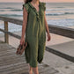 🥳SUMMER HOT SALE🥳💞50K+ SOLD!💥50% OFF! 👗Women's Casual Sleeveless V-Neck Ruffle Dress