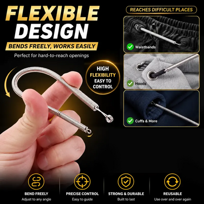 Stainless Steel Flexible Spring Drawstring Threader